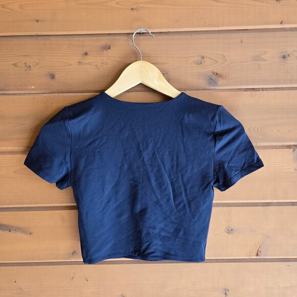 Aritzia Contour Crew Cropped Baby Tee Babaton Tshirt Blouse Small Black Y2K 90s - Picture 3 of 5